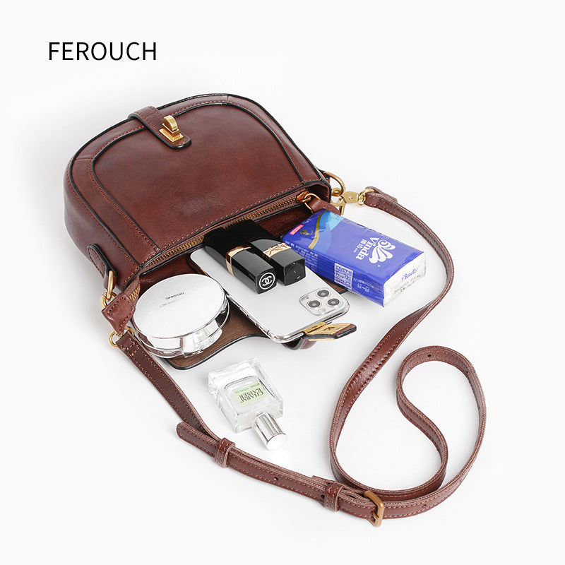 Women's Saddle Mini Leather Fashion Horseshoe Crossbody Bags