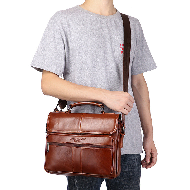 Men's Leather Vintage First Layer Cowhide Large Men's Messenger Bags