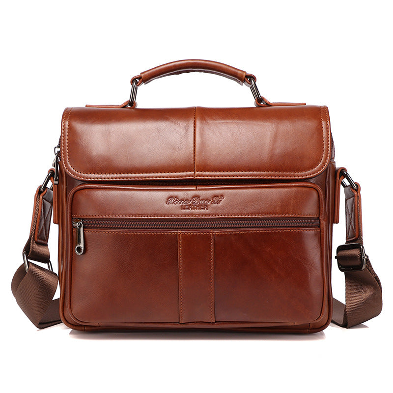 Men's Leather Vintage First Layer Cowhide Large Men's Messenger Bags