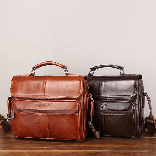 Men's Leather Vintage First Layer Cowhide Large Men's Messenger Bags