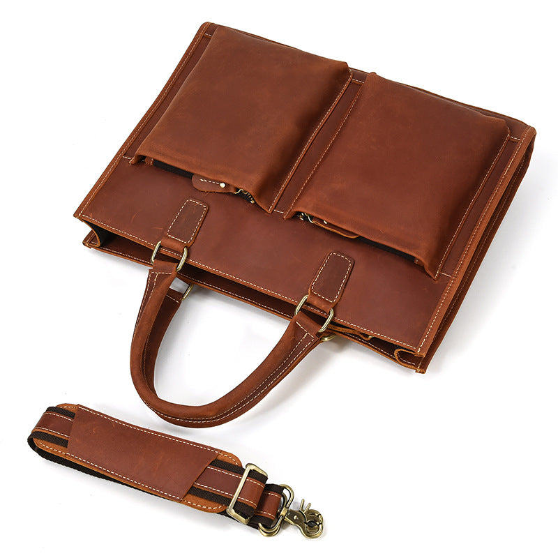 Men's Leather Crazy Horse Business Computer Men's Briefcases