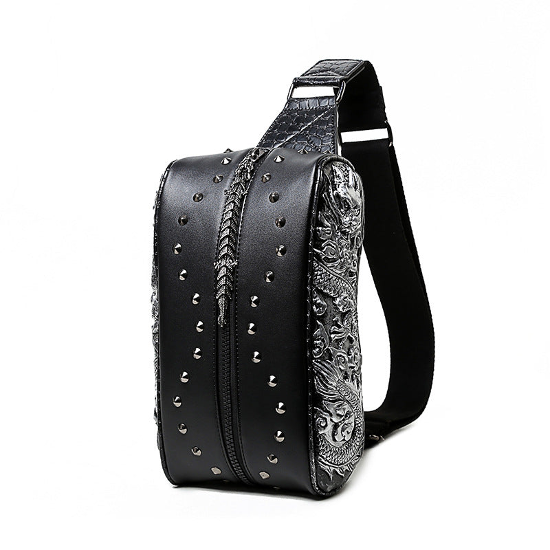 Men's Embossed Three-dimensional Faucet Ethnic Style Fashion Men's Chest Bags