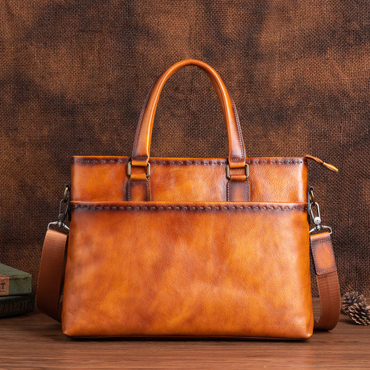 Men's Listing First Layer Vegetable Tanning Cowhide Men's Briefcases