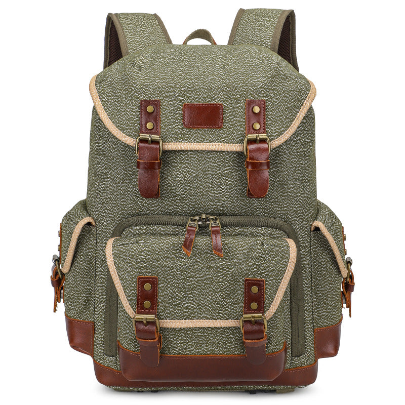 C. Cotton Retro Lens Waterproof Stitching First Layer Bags