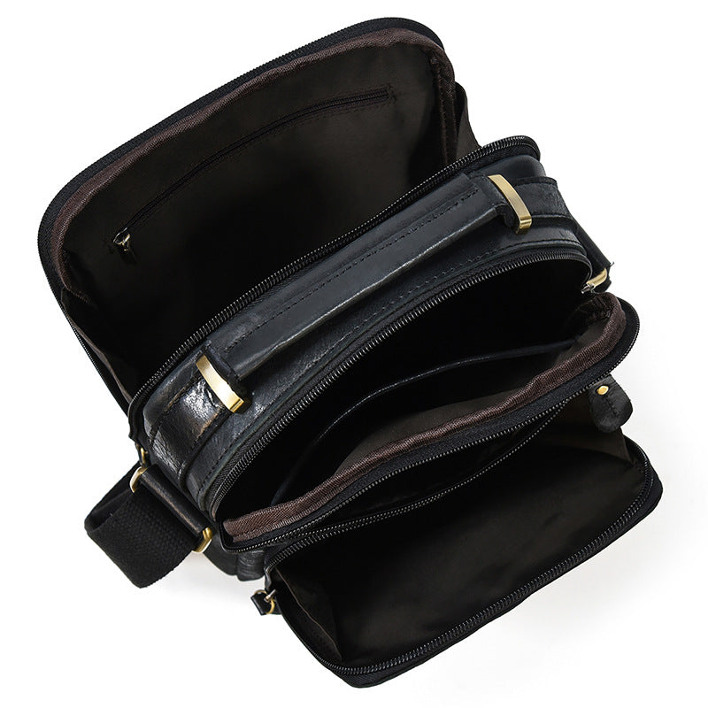 Men's Leather First Layer Cowhide Portable Men's Shoulder Bags
