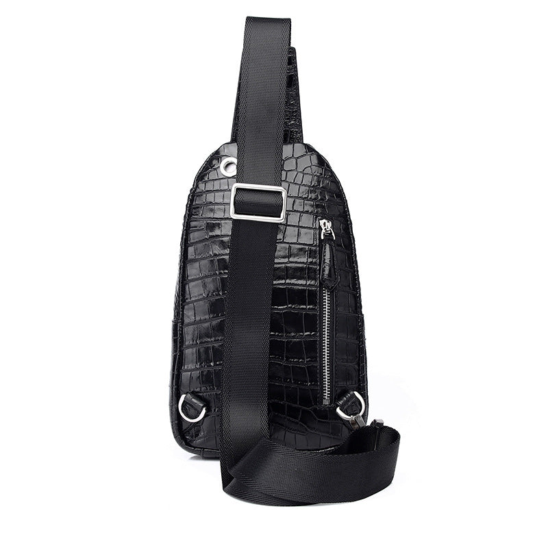 Men's Crocodile Belly Pattern First Layer Cowhide Men's Chest Bags