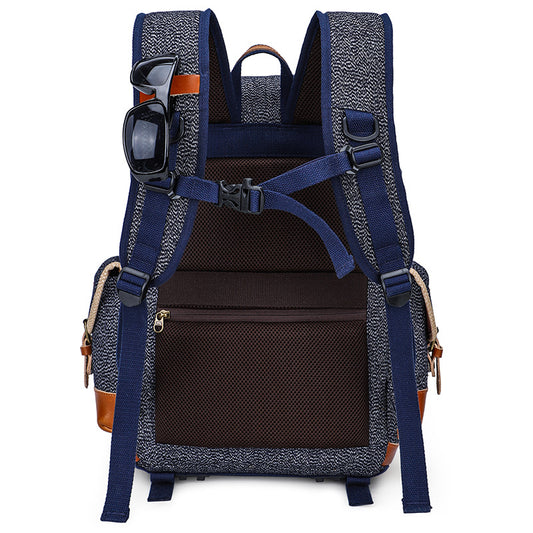 C. Cotton Retro Lens Waterproof Stitching First Layer Bags