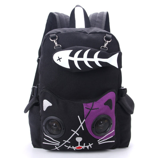 Charming Summer Popular Audio Wearproof Canvas Backpacks