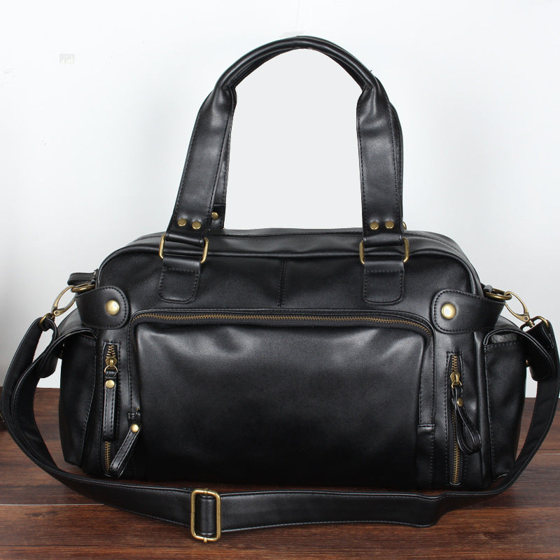 Men's Leather Korean Big Trendy Fashion Men's Handbags