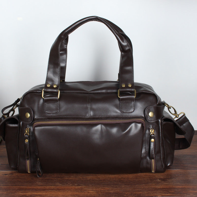 Men's Leather Korean Big Trendy Fashion Men's Handbags