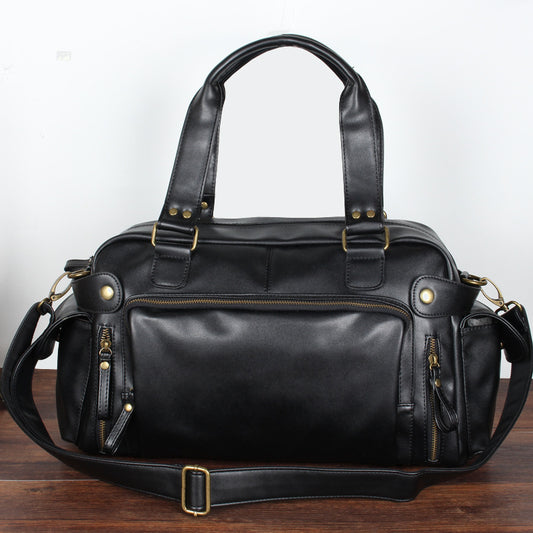 Men's Leather Korean Big Trendy Fashion Men's Handbags