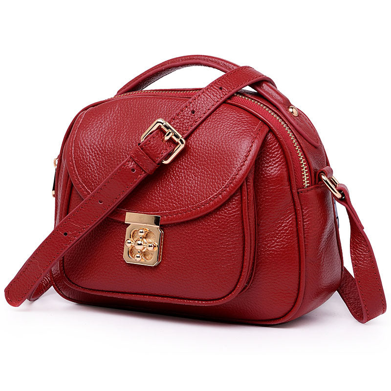 Women's Fashion Twist First Layer Cowhide One Genuine Shoulder Bags