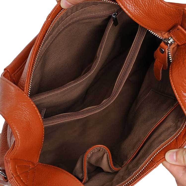 Women's Fashion Trendy Head Layer Cowhide Simple Handbags