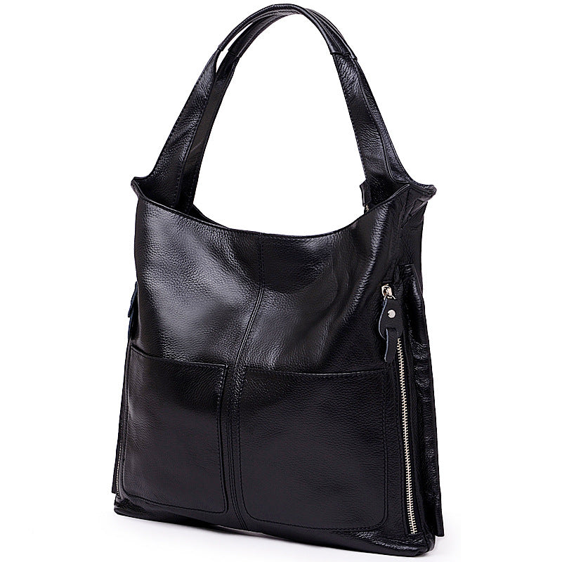 Women's Fashion Trendy Head Layer Cowhide Simple Handbags