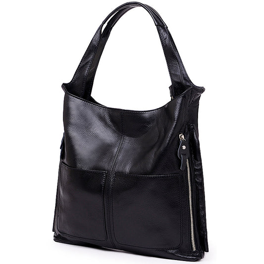 Women's Fashion Trendy Head Layer Cowhide Simple Handbags