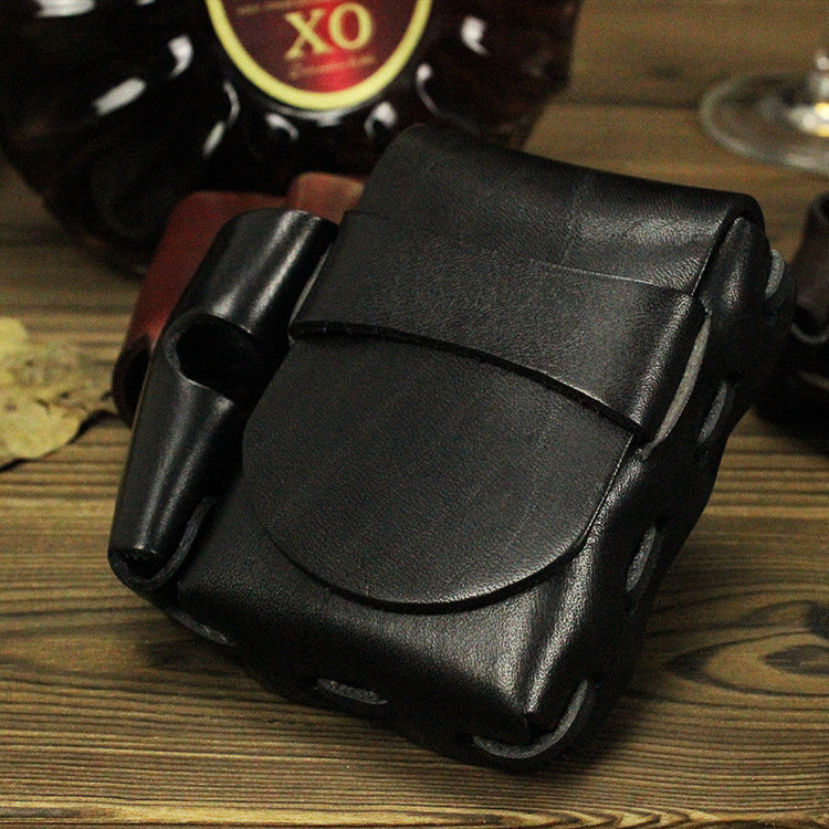 Men's Vegetable Tanned Leather Lighter Italy Vintage Men's Waist Packs