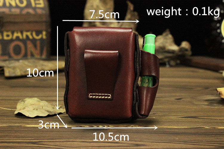 Men's Vegetable Tanned Leather Lighter Italy Vintage Men's Waist Packs