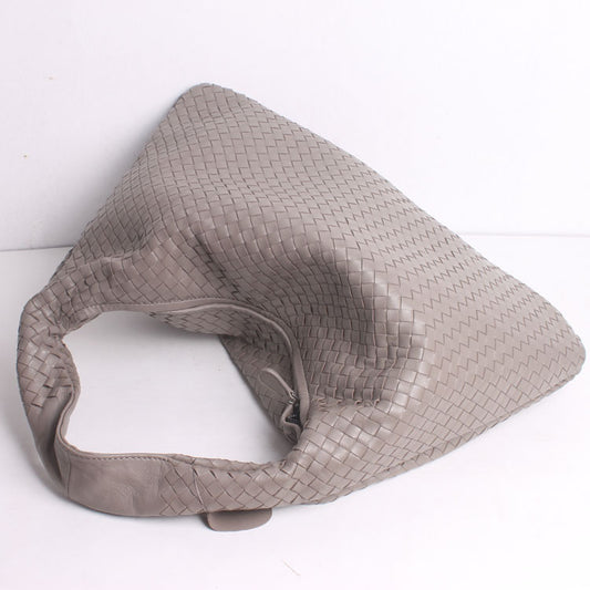 Women's Trendy Large Capacity Sheepskin Hand-woven Shoulder Bags