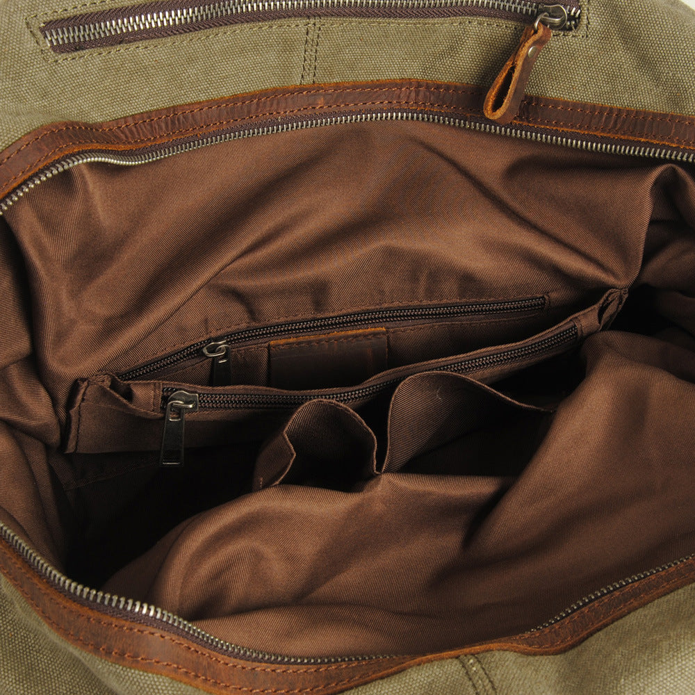 Men's Capacity Portable Canvas With First Layer Travel Bags