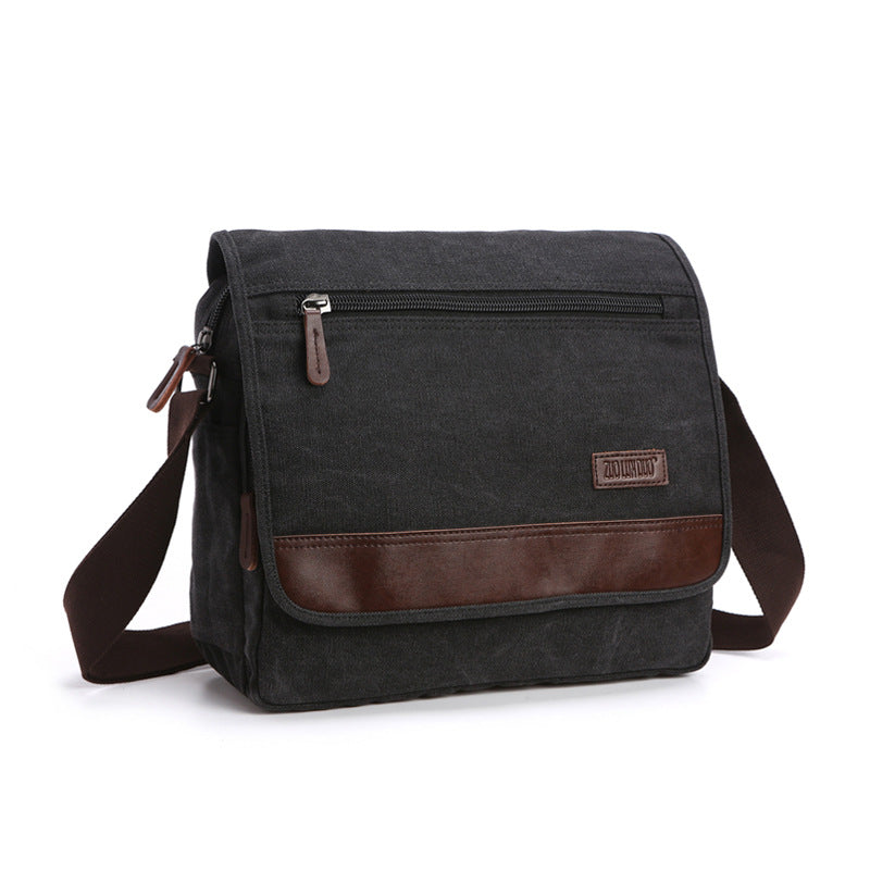 Men's Fashion Solid Color Canvas Korean Men's Messenger Bags