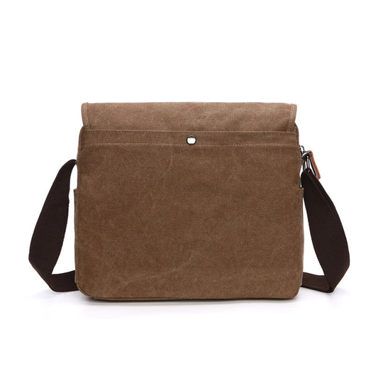 Men's Fashion Solid Color Canvas Korean Men's Messenger Bags