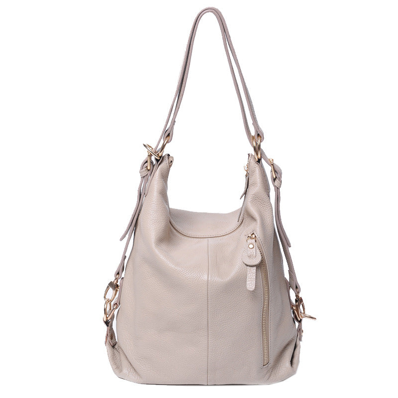 Women's Retro Fashion Large Capacity First Layer Cowhide Backpacks
