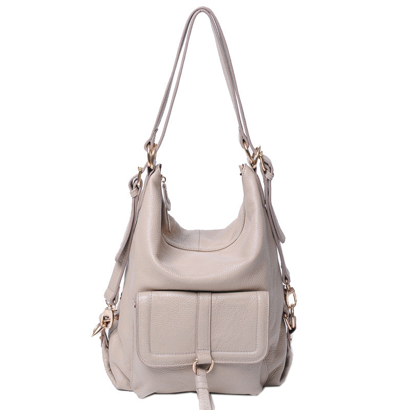 Women's Retro Fashion Large Capacity First Layer Cowhide Backpacks
