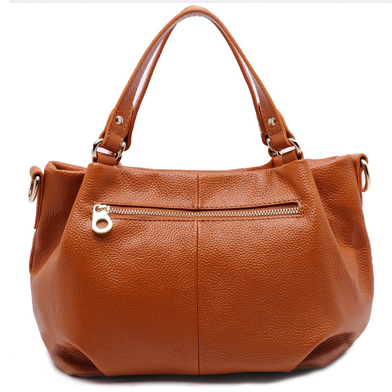 Women's Style Fashionable Portable Top Layer Cowhide Elegant Bucket Bags