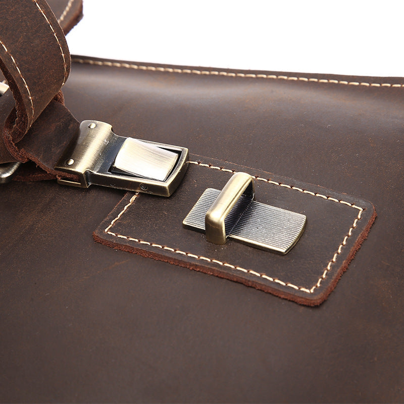Men's Leather Retro Crazy Horse Portable Business Men's Shoulder Bags