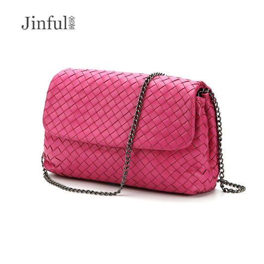 Clutch Sheepskin Hand-woven Genuine Leather Fashion Shoulder Bags