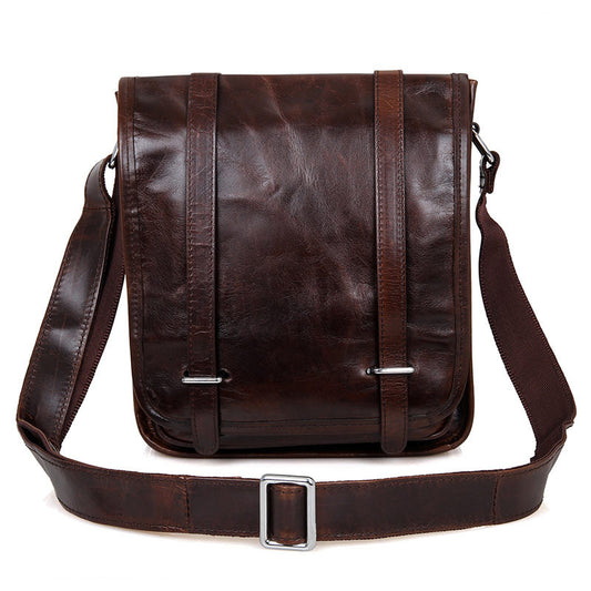 Men's Vintage Genuine Leather Oil Wax First Men's Messenger Bags