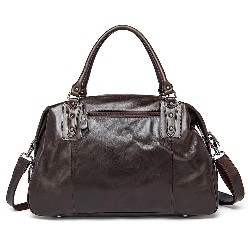 Leather Vintage Genuine Short Business Trip Travel Bags