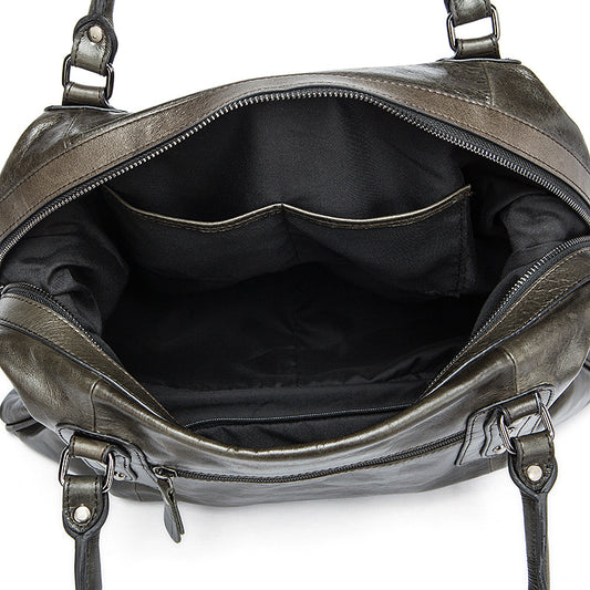 Leather Vintage Genuine Short Business Trip Travel Bags