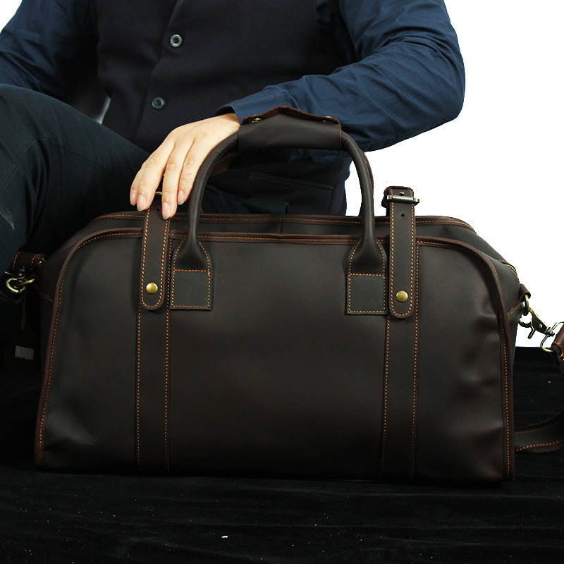 Women's & Men's & First Layer Cowhide Retro Crazy Horse Travel Bags