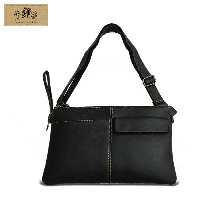 Men's Leather Male Clutch First Layer Cowhide Men's Handbags