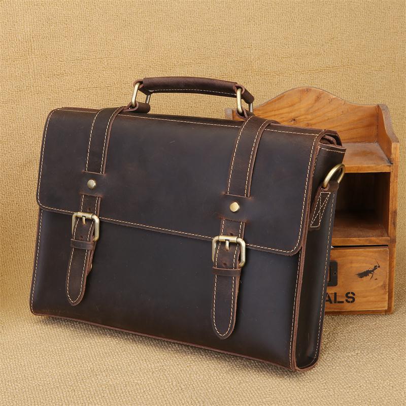 Men's Crazy Horse Leather Genuine Cattlehide Surface Bags