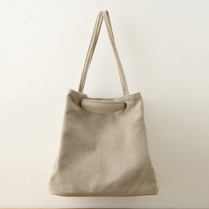 Women's Canvas Cotton Linen Artistic Simple Preppy Shoulder Bags