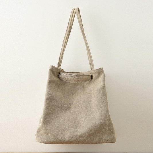 Women's Canvas Cotton Linen Artistic Simple Preppy Shoulder Bags