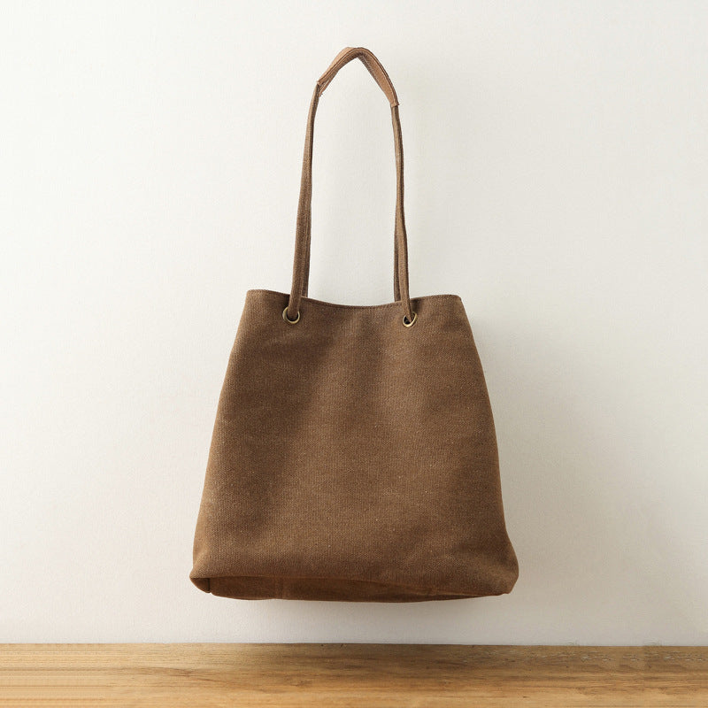 Women's Canvas Cotton Linen Artistic Simple Preppy Shoulder Bags