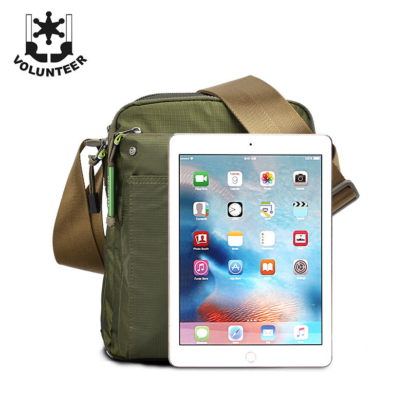 Men's Vertical Design Retro Fashion Waterproof Nylon Men's Messenger Bags