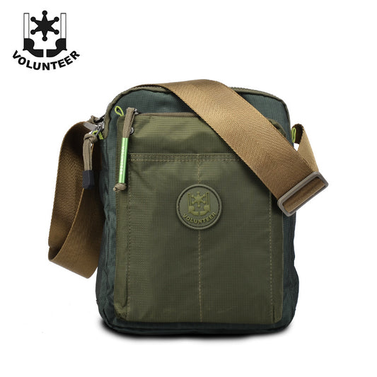 Men's Vertical Design Retro Fashion Waterproof Nylon Men's Messenger Bags