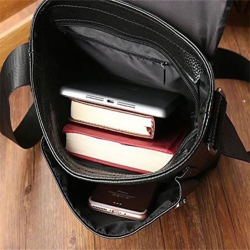 Men's Pouch Fashion Litchi Pattern First Layer Men's Shoulder Bags