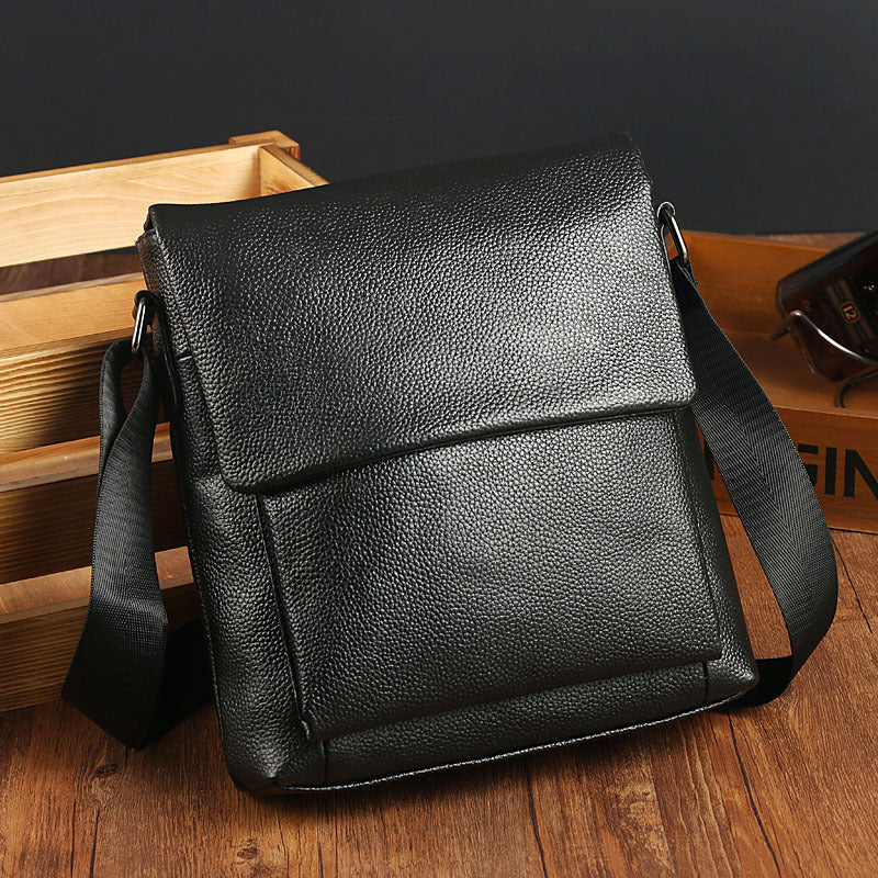 Men's Pouch Fashion Litchi Pattern First Layer Men's Shoulder Bags