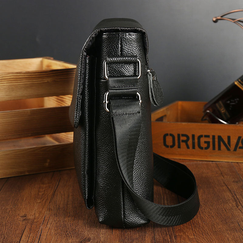 Men's Pouch Fashion Litchi Pattern First Layer Men's Shoulder Bags