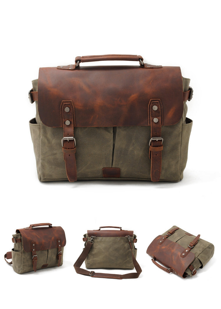 Men's Oil Wax Canvas With Crazy Horse Bags