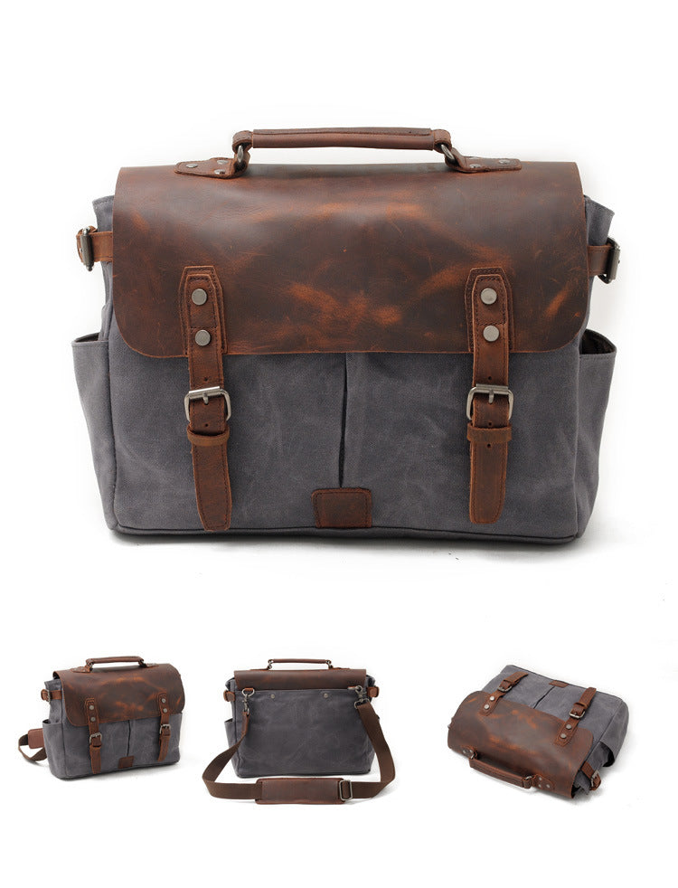 Men's Oil Wax Canvas With Crazy Horse Bags
