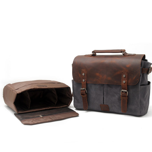 Men's Oil Wax Canvas With Crazy Horse Bags