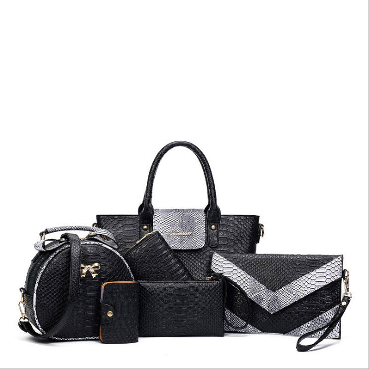 Women's Spring Fashion Crocodile Pattern Mother Handbags