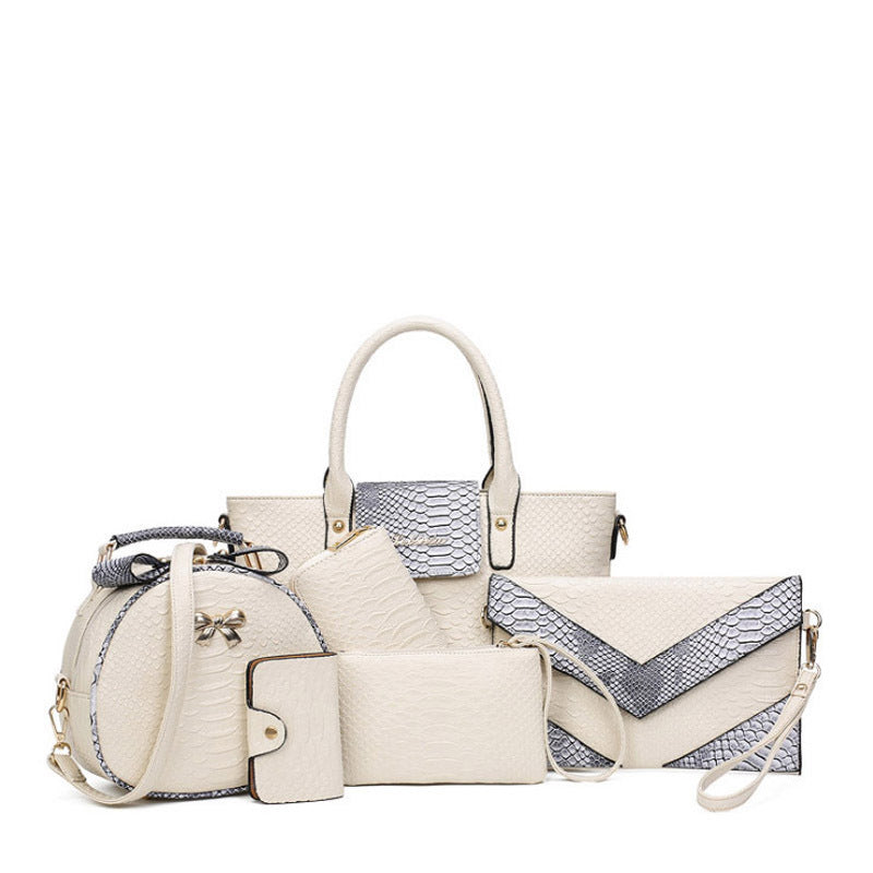 Women's Spring Fashion Crocodile Pattern Mother Handbags