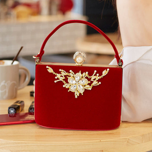 Women's Fashion Diamond Party Dress Clutch Chain Handbags